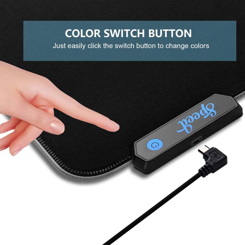 AuraBeam RGB Gaming Mouse Pad – 14 Lighting Modes, Smooth Control