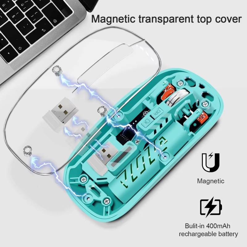 Transparent 3-Mode Rechargeable Wireless Mouse