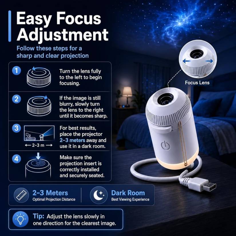 GalaxyGlow | Deluxe HD USB Projector Night Light