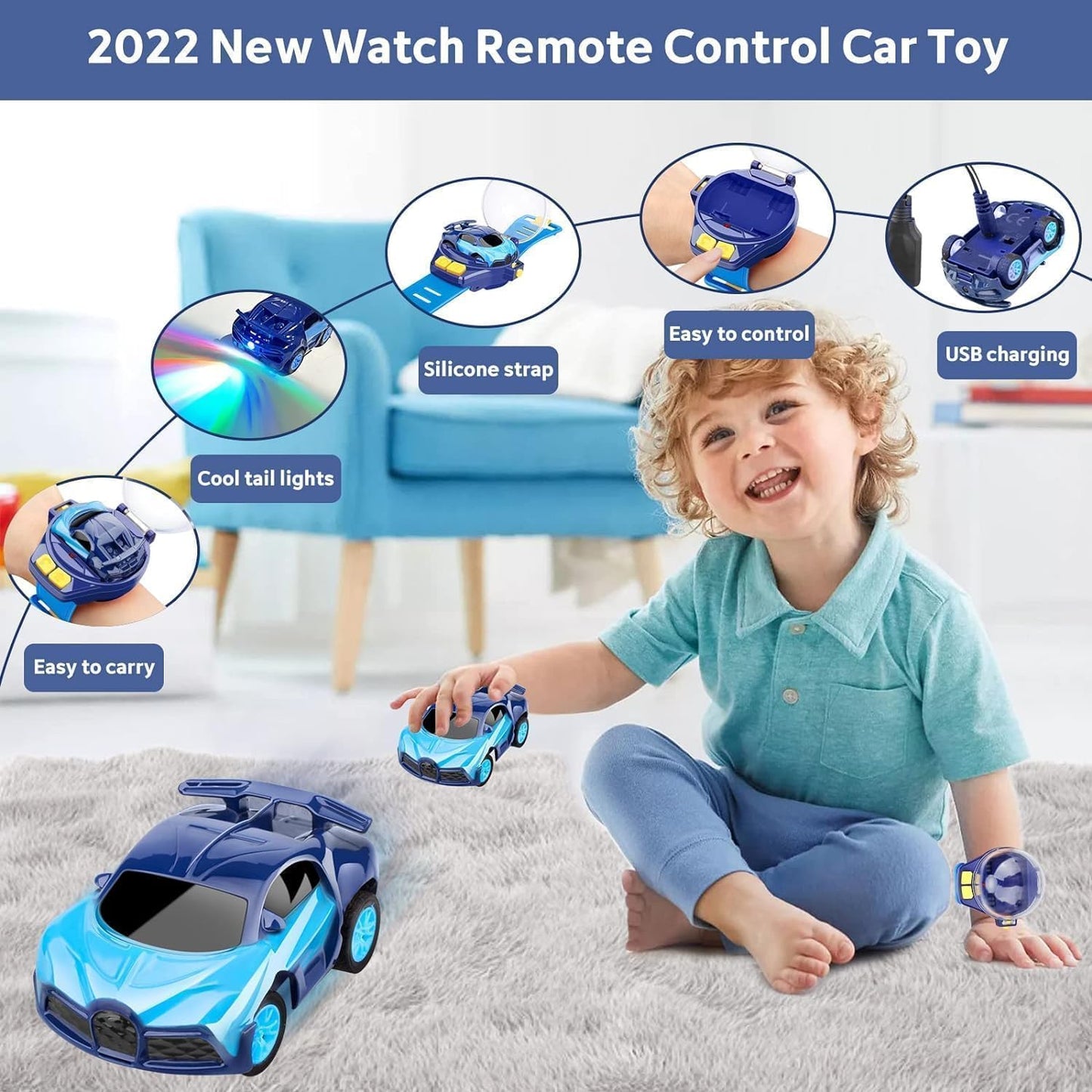 WristRacer Rechargeable Mini RC Watch Car Toy