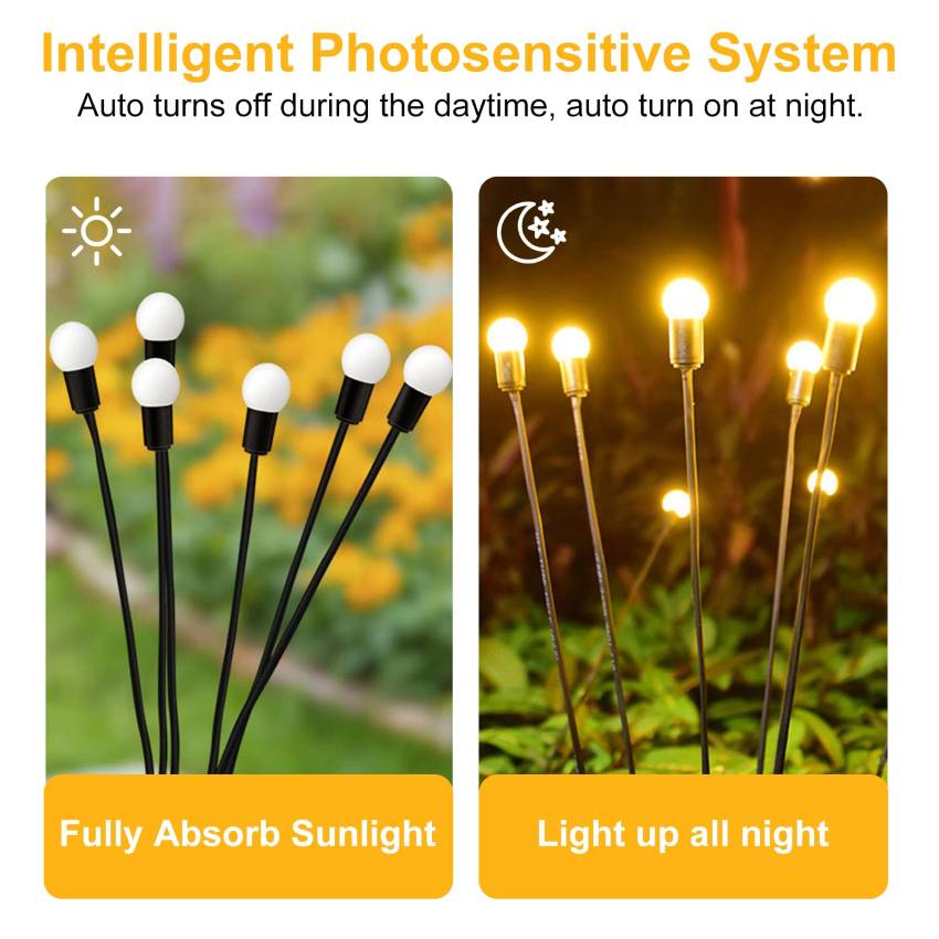 SolarGlow | Waterproof Solar Firefly Garden Lights
