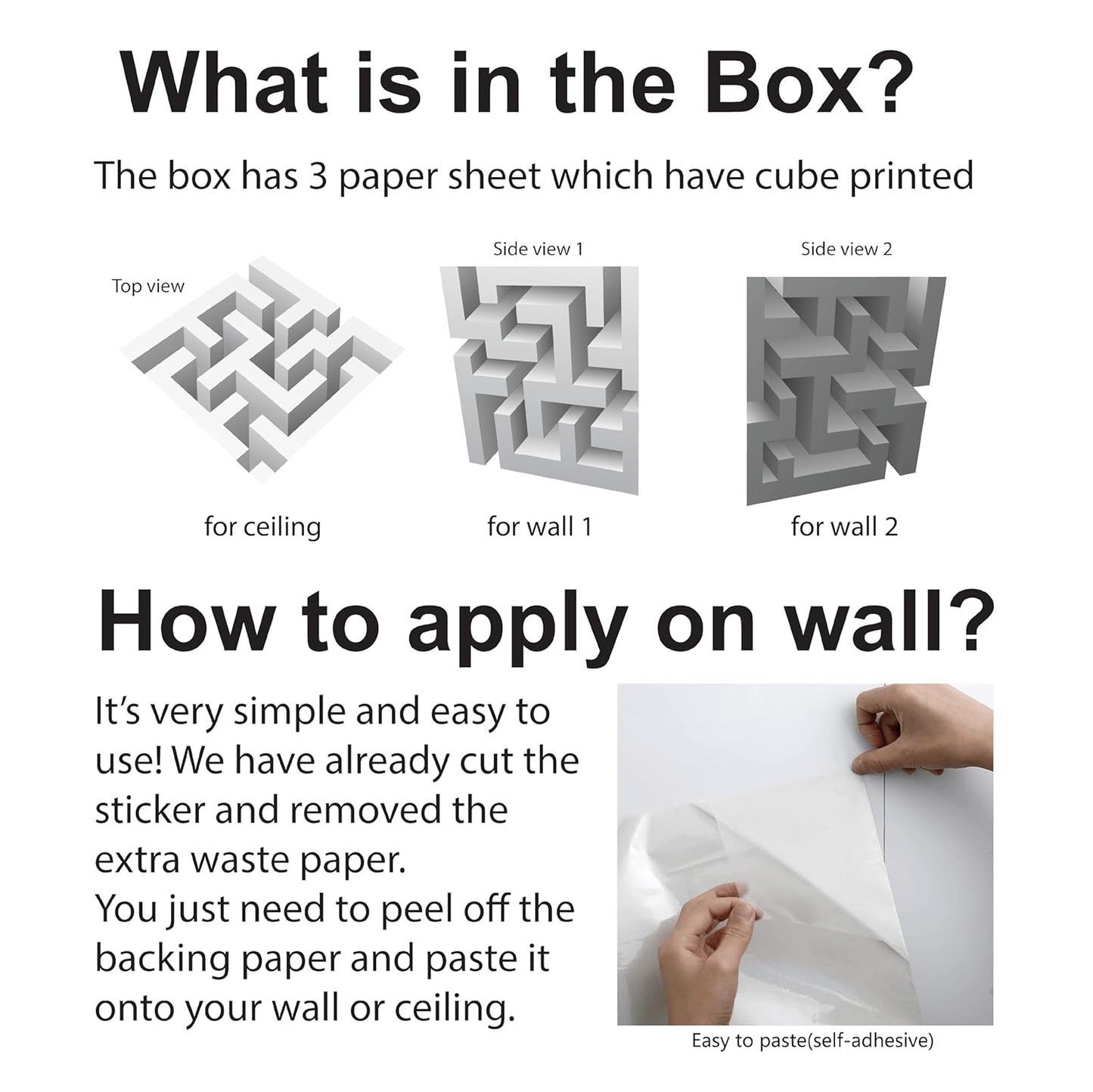 CubeScape | 3D Optical Illusion Wall Sticker
