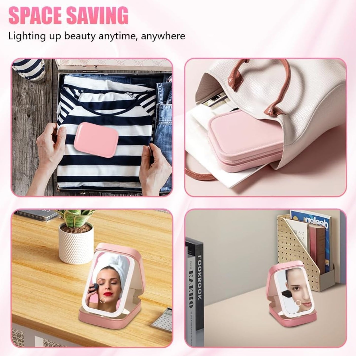 LumiGlow Travel LED Makeup Mirror Box