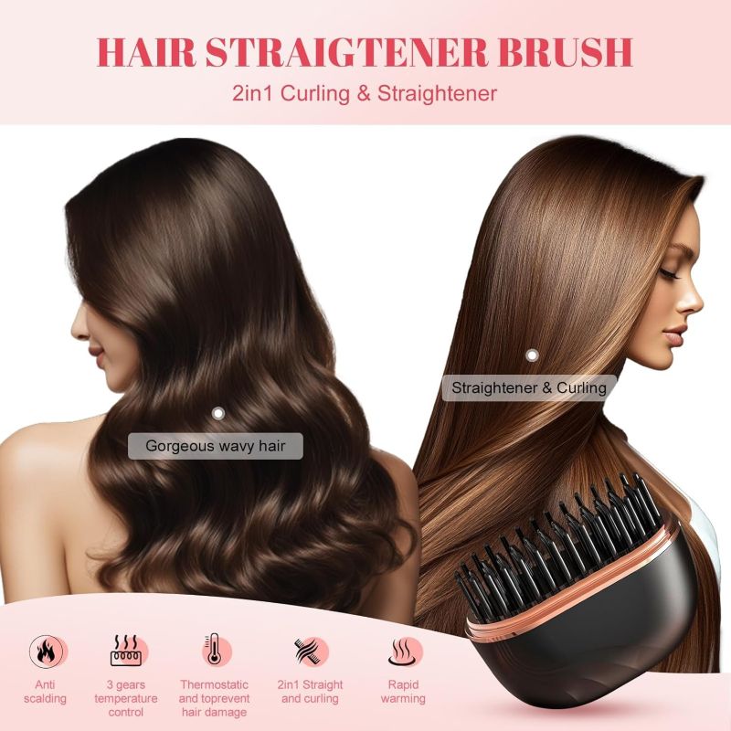 SilkComb - Wireless Mini Portable Hair Straightening Comb