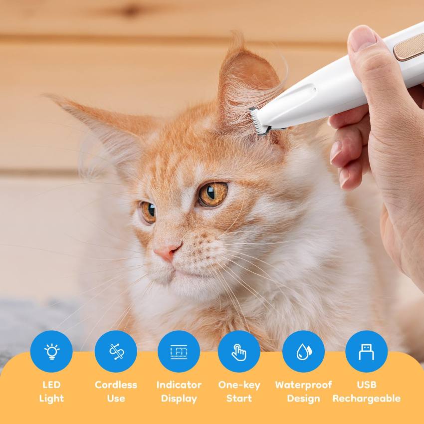 PawTrim Pro Pet Grooming Trimmer – Waterproof, Low Noise with LED Light