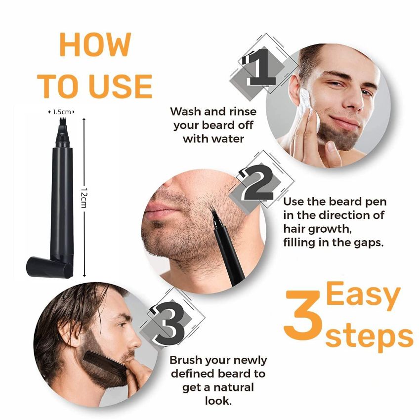 Beard Filler Pen with Brush