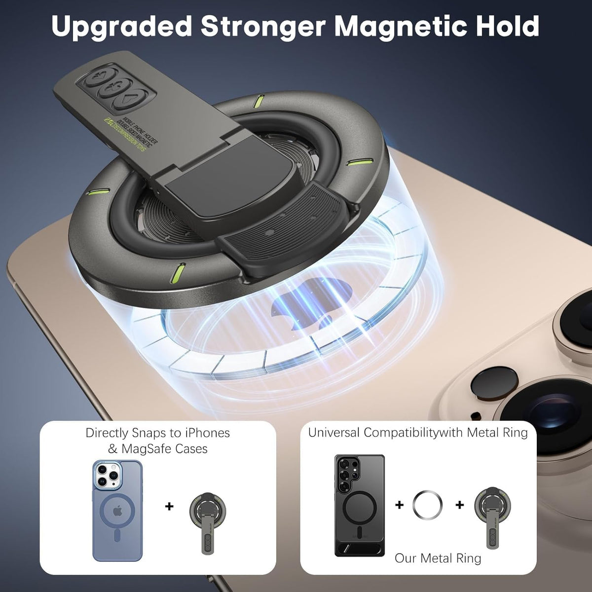 MagniHold | 3-in-1 Magnetic Fidget Phone Stand & Ring Holder