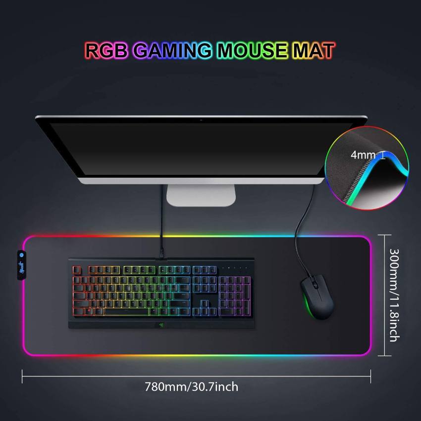 AuraBeam RGB Gaming Mouse Pad – 14 Lighting Modes, Smooth Control
