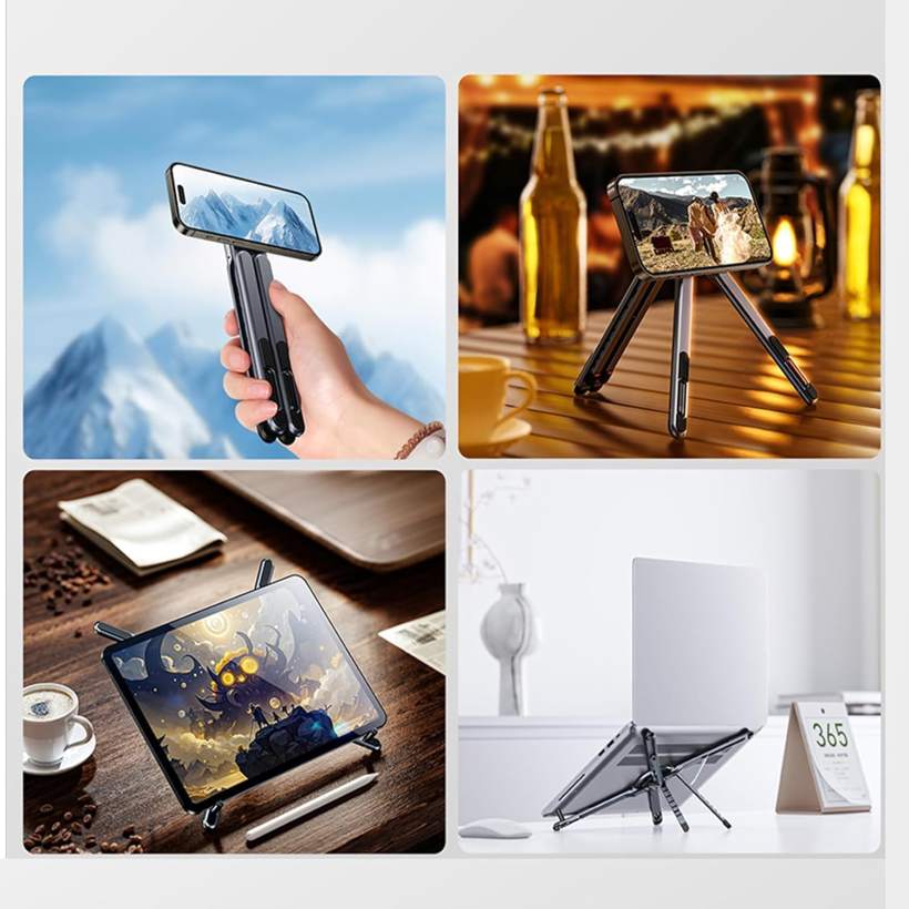 UniHold 360° 5 in 1 Magnetic Aluminum Alloy Stand -  For Laptop, Tablet & Phone