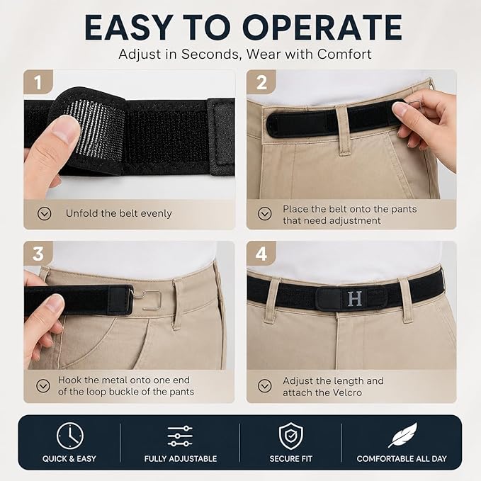 Invisible Buckle-Free Stretch Belt Hooks