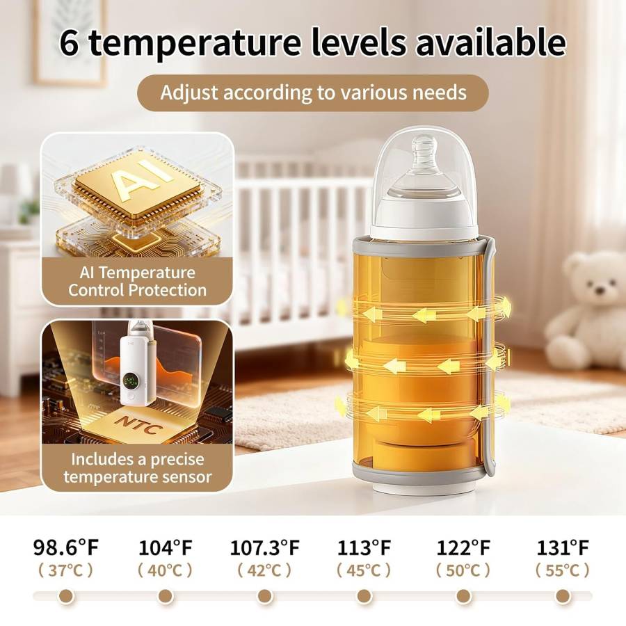 MomEase - Portable Smart Rechargeable Baby Bottle Warmer
