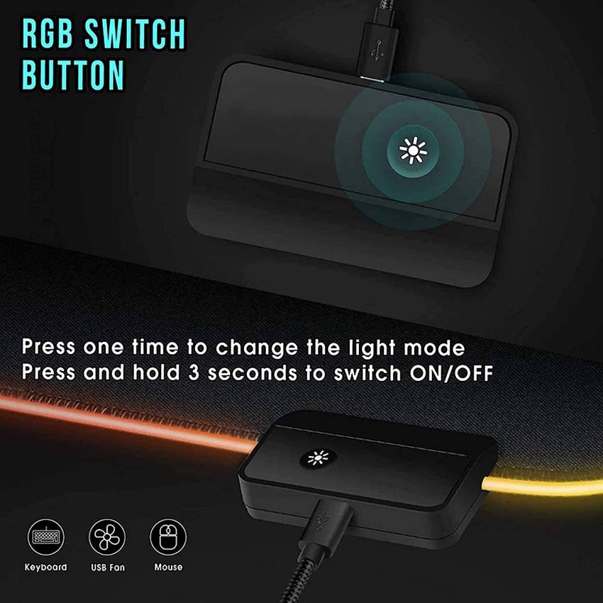 AuraBeam RGB Gaming Mouse Pad – 14 Lighting Modes, Smooth Control