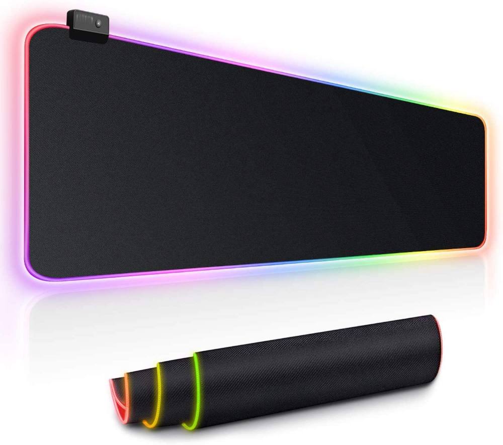 AuraBeam RGB Gaming Mouse Pad – 14 Lighting Modes, Smooth Control