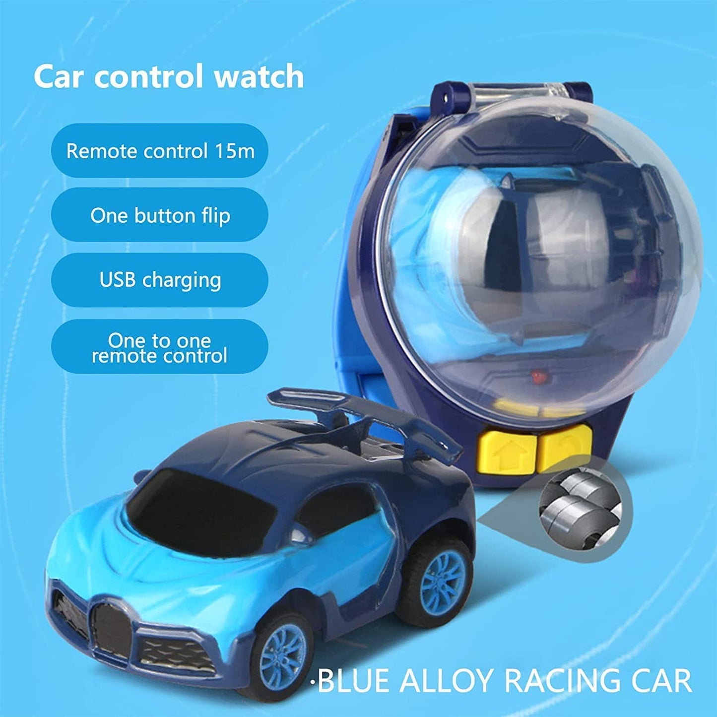 WristRacer Rechargeable Mini RC Watch Car Toy