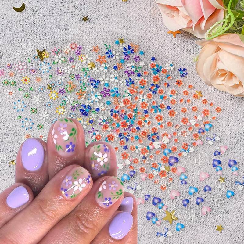 BloomTips | 30 Sheets 3D Floral Nail Art Stickers