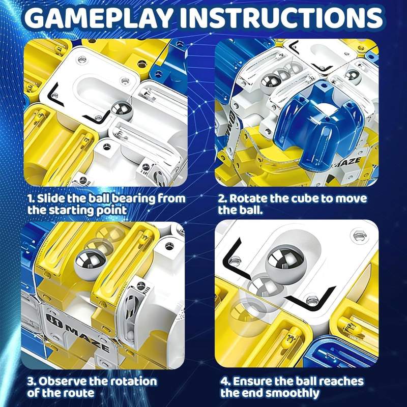 MazeCube 3D Rolling Ball Puzzle
