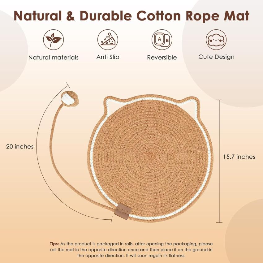 ScratchNest | Cotton Rope Cat Scratching Mat and Bed