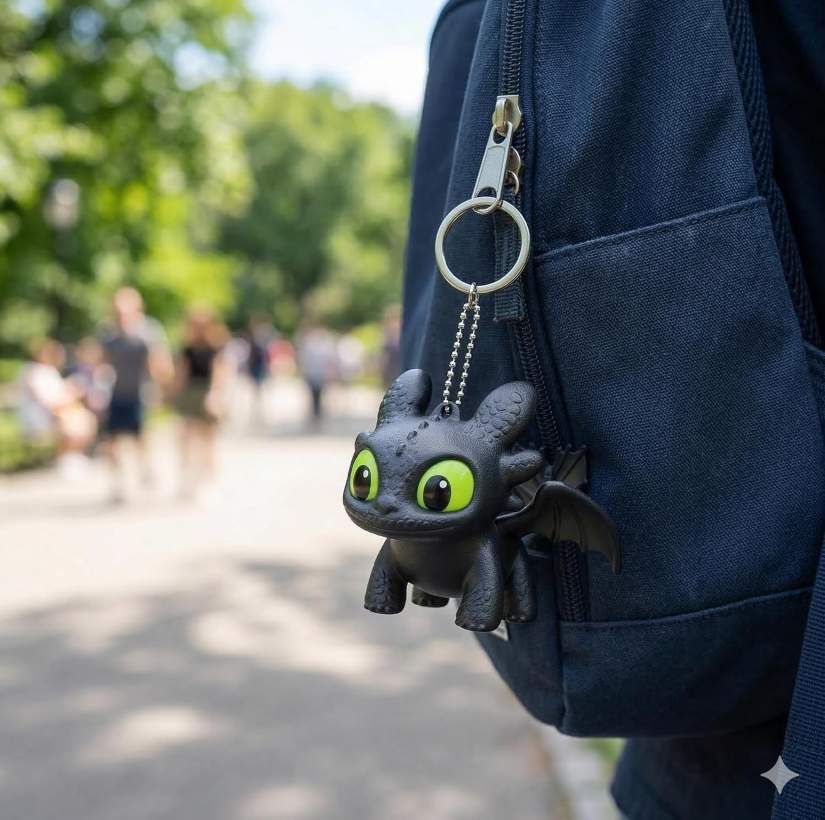 Dragon Keychain with Moving Wings, Sound and Lights