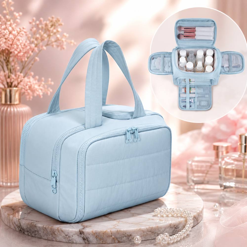 GlamVault™ 4-in-1 Makeup & Toiletry Travel Bag