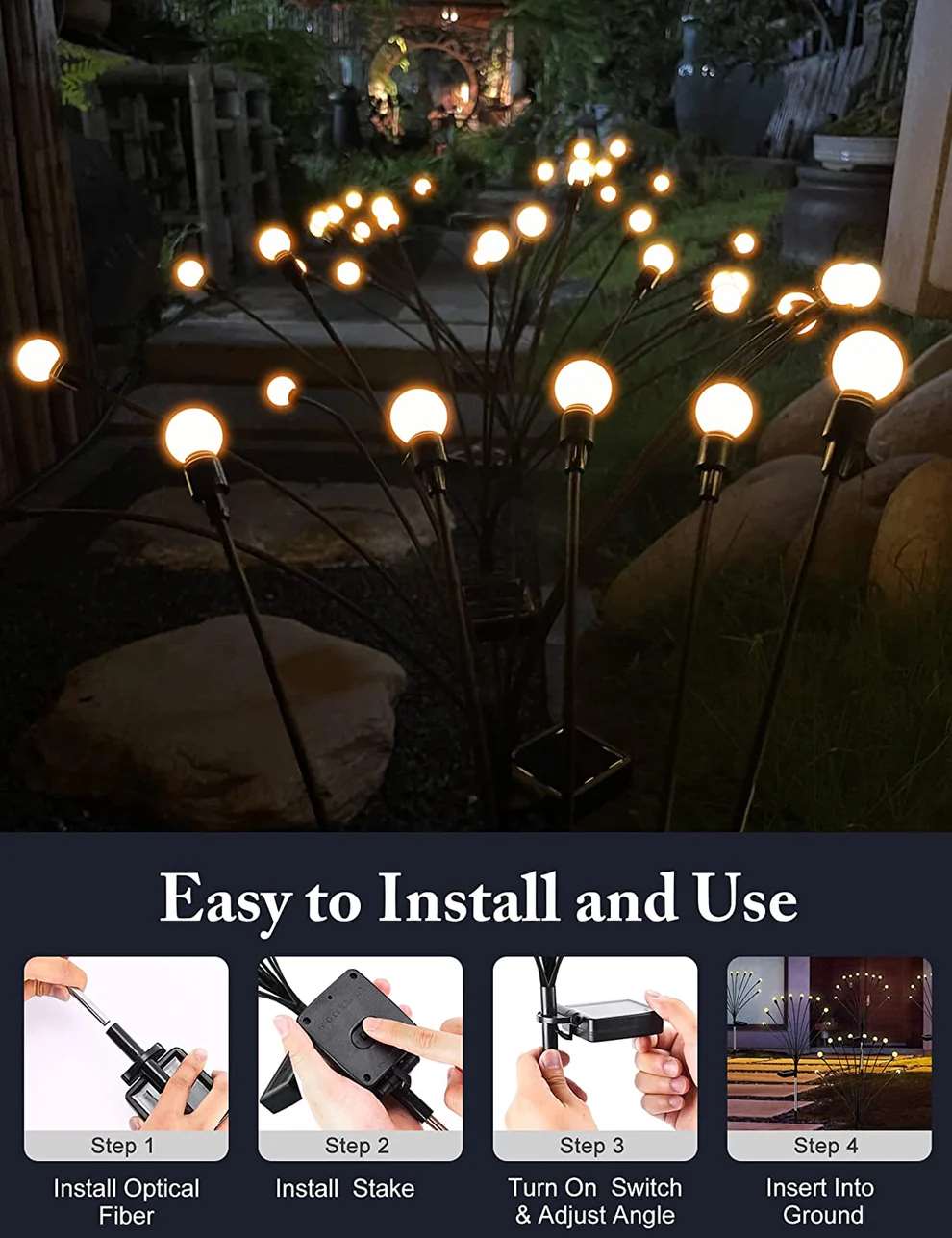 SolarGlow | Waterproof Solar Firefly Garden Lights