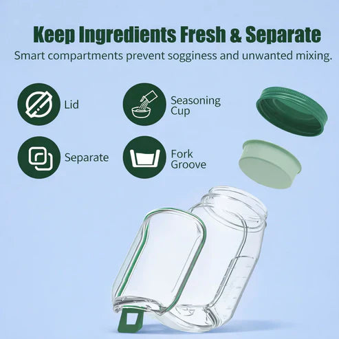 Leakproof BPA-Free Salad Jar with Side Opening
