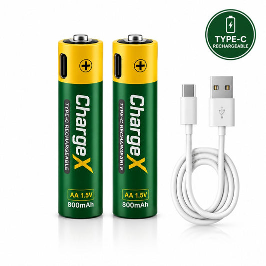 ChargeX Type-C Rechargeable AA Batteries