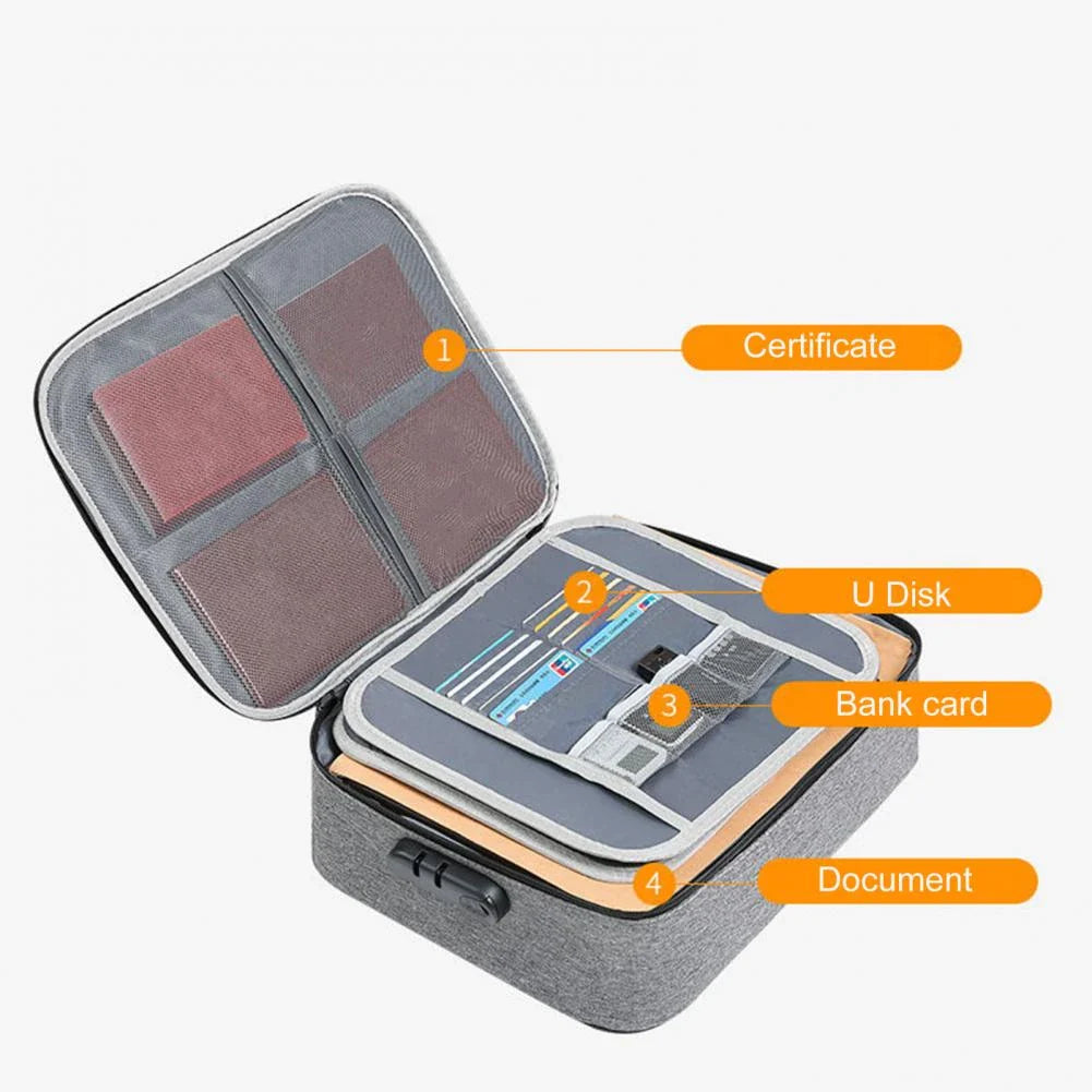 Premium Waterproof Document Organizer Bag with Lock