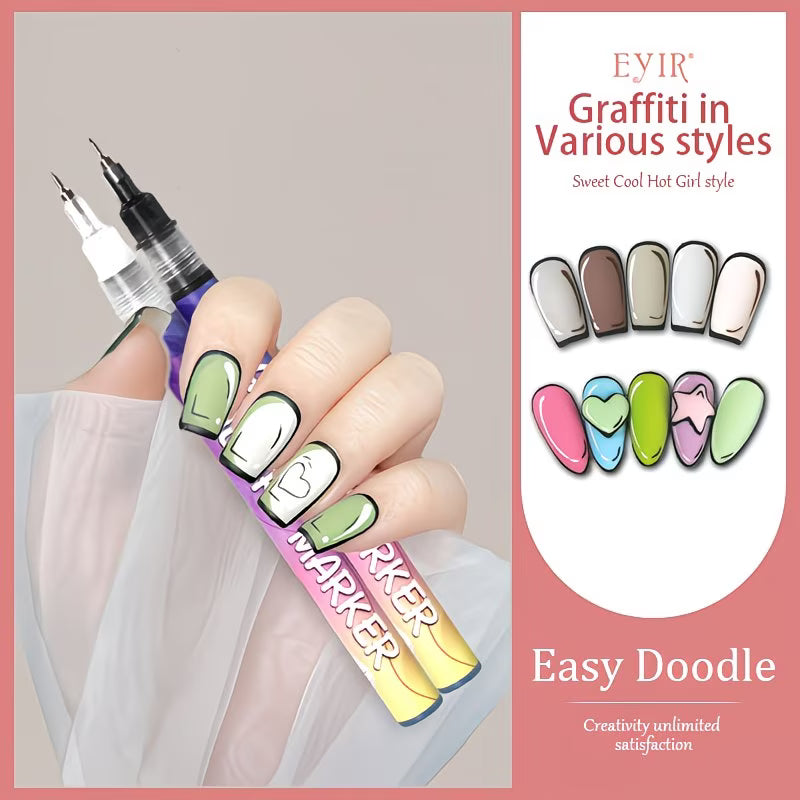 NailMagic Nail Art Marker Pen Set (12 Colors)