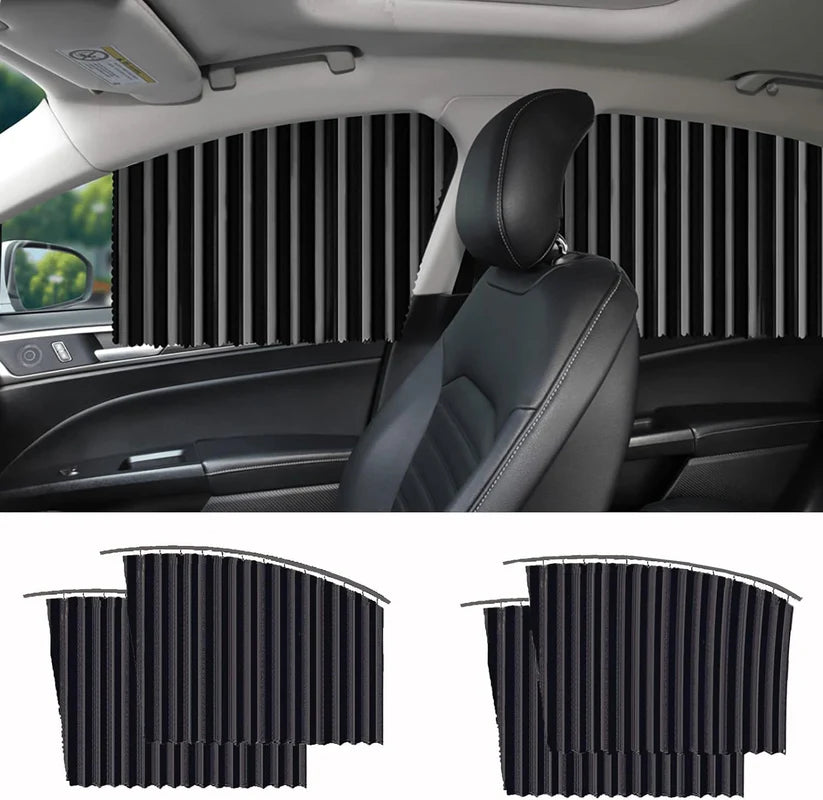 Universal Magnetic Car Window Sunshades (4 Pcs) - Black Color