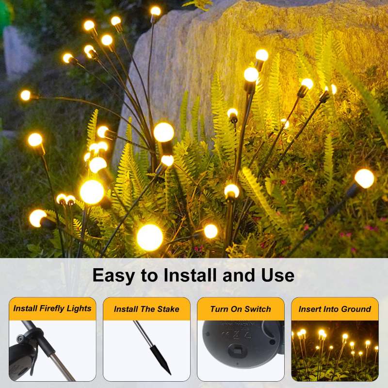 SolarGlow | Waterproof Solar Firefly Garden Lights