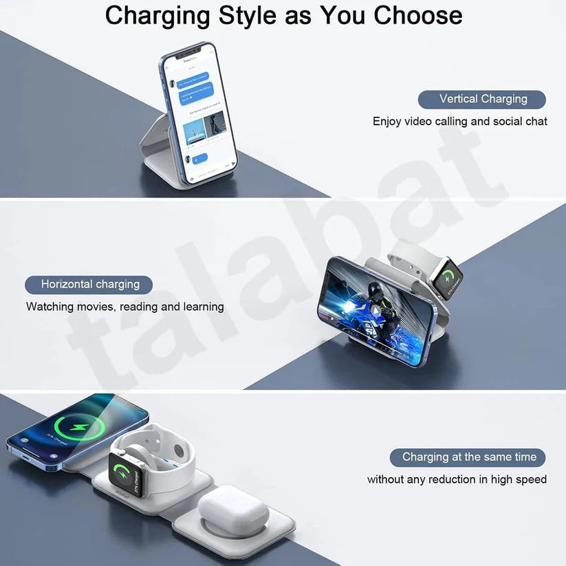 ChargeSphere™ 3-in-1 Foldable Magnetic Fast Wireless Charging Station