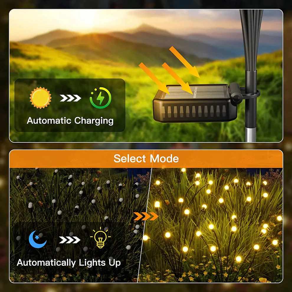 SolarGlow | Waterproof Solar Firefly Garden Lights
