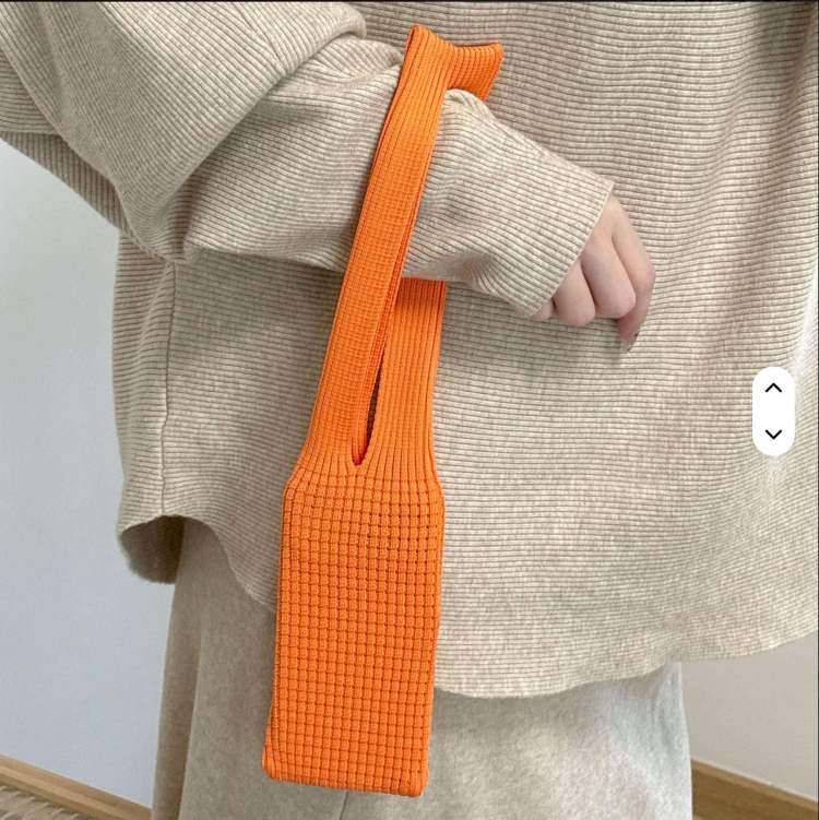 Unisex 3D Knitted iPhone Pocket Scarf Case with Contrast Stripe Design