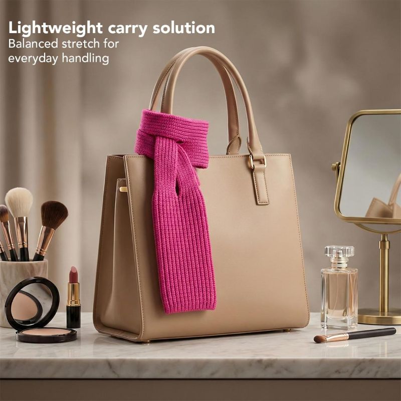 Unisex 3D Knitted iPhone Pocket Scarf Case with Contrast Stripe Design