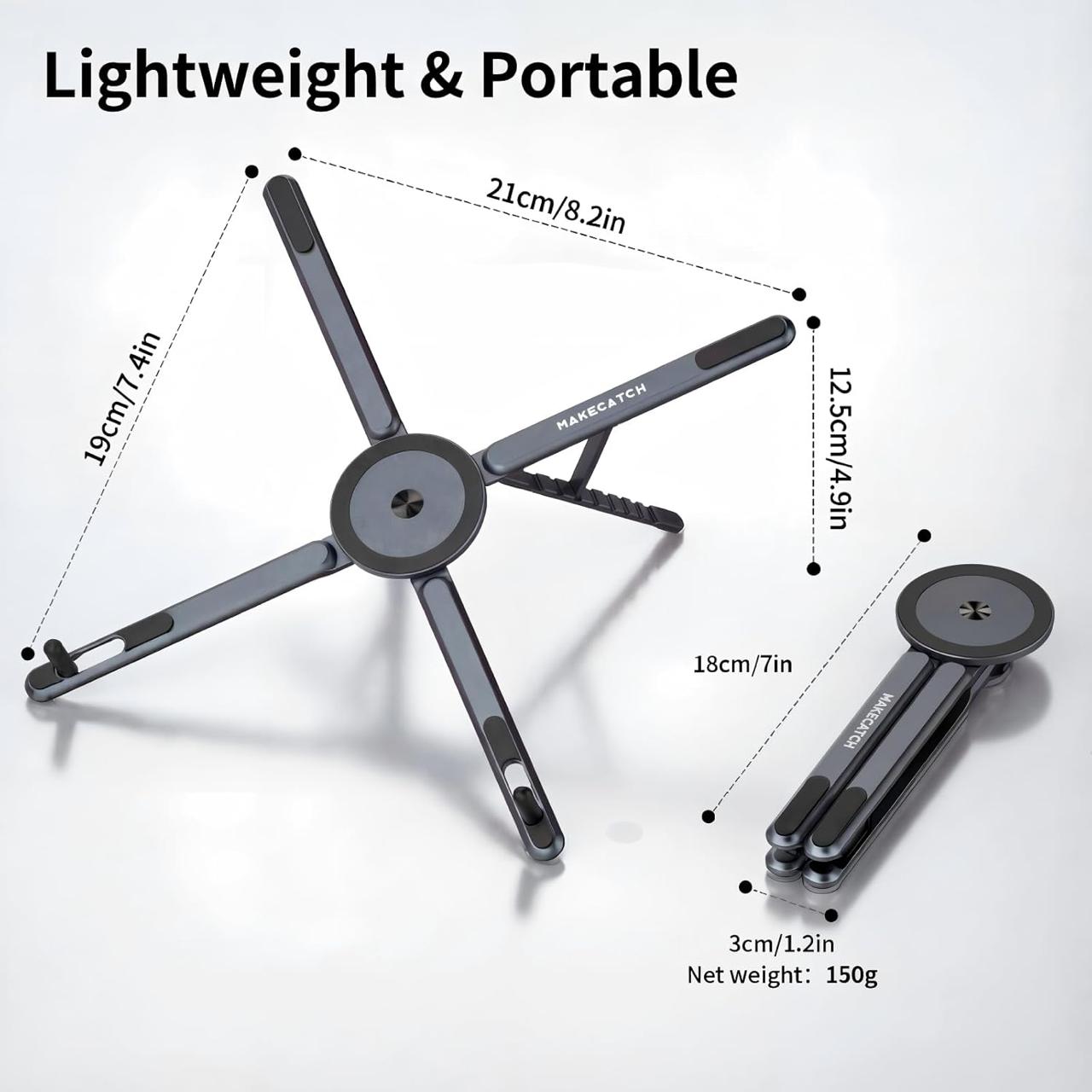 UniHold 360° 5 in 1 Magnetic Aluminum Alloy Stand -  For Laptop, Tablet & Phone