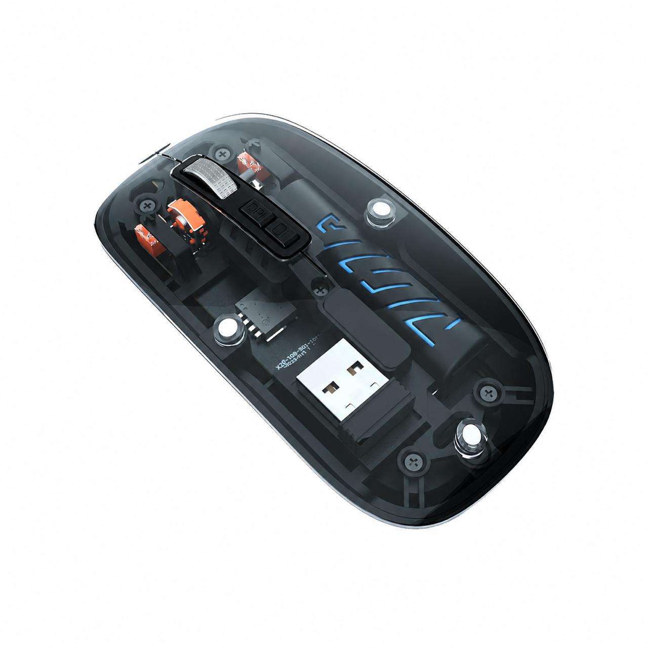 Transparent 3-Mode Rechargeable Wireless Mouse