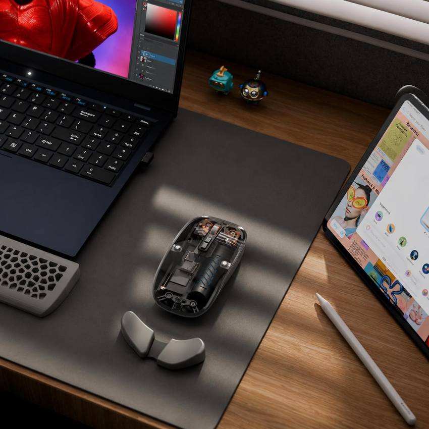 Transparent 3-Mode Rechargeable Wireless Mouse