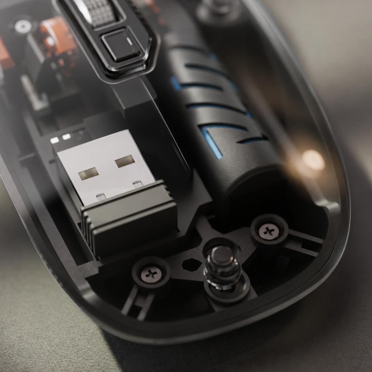 Transparent 3-Mode Rechargeable Wireless Mouse