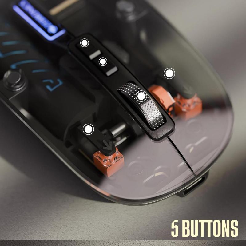 Transparent 3-Mode Rechargeable Wireless Mouse