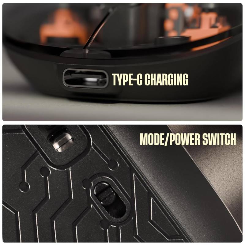 Transparent 3-Mode Rechargeable Wireless Mouse